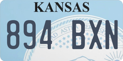 KS license plate 894BXN