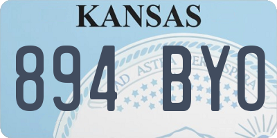 KS license plate 894BYO