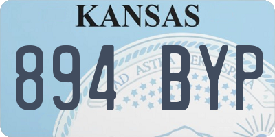 KS license plate 894BYP