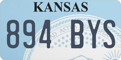 KS license plate 894BYS