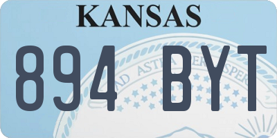 KS license plate 894BYT