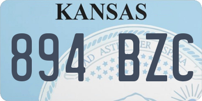 KS license plate 894BZC