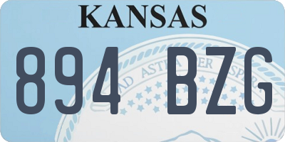KS license plate 894BZG