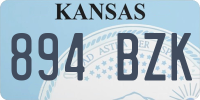 KS license plate 894BZK