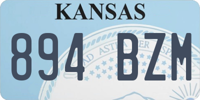KS license plate 894BZM