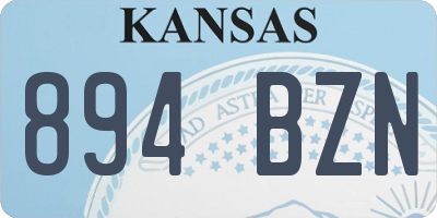 KS license plate 894BZN