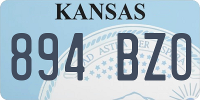 KS license plate 894BZO
