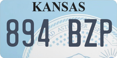 KS license plate 894BZP