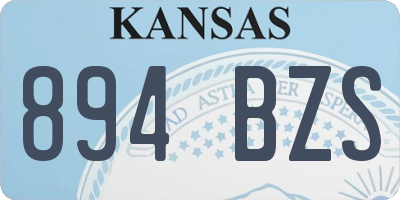 KS license plate 894BZS