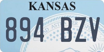 KS license plate 894BZV