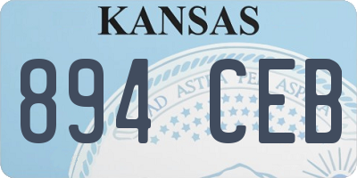 KS license plate 894CEB