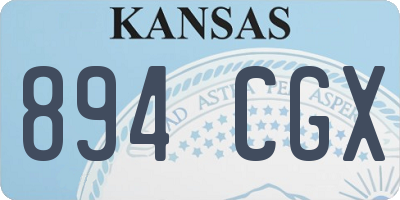 KS license plate 894CGX