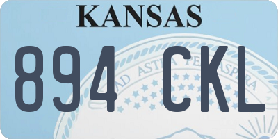 KS license plate 894CKL