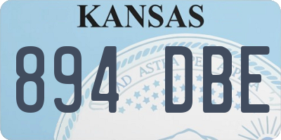 KS license plate 894DBE