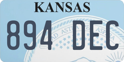 KS license plate 894DEC