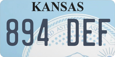 KS license plate 894DEF