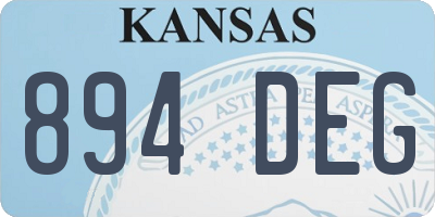 KS license plate 894DEG