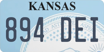 KS license plate 894DEI