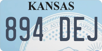 KS license plate 894DEJ