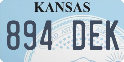 KS license plate 894DEK