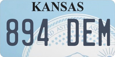 KS license plate 894DEM
