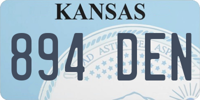 KS license plate 894DEN