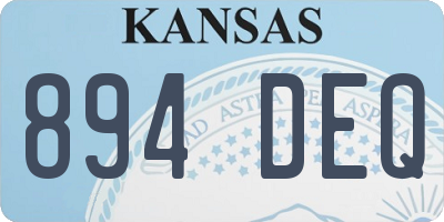KS license plate 894DEQ