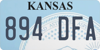 KS license plate 894DFA