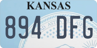 KS license plate 894DFG