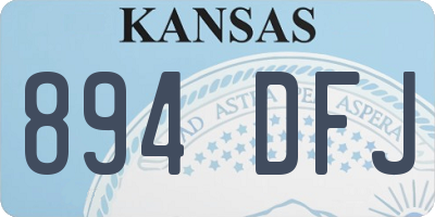 KS license plate 894DFJ
