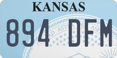 KS license plate 894DFM