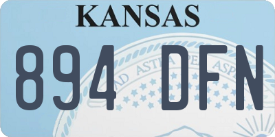 KS license plate 894DFN