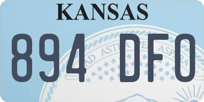 KS license plate 894DFO