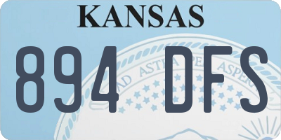 KS license plate 894DFS