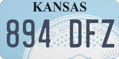 KS license plate 894DFZ