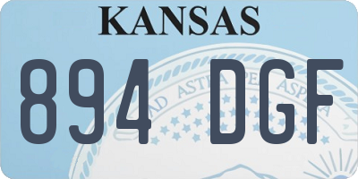 KS license plate 894DGF