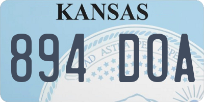 KS license plate 894DOA