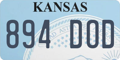 KS license plate 894DOD
