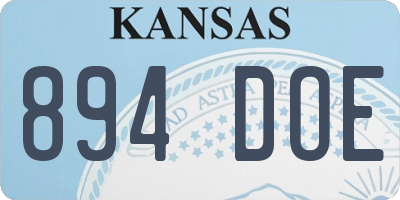 KS license plate 894DOE