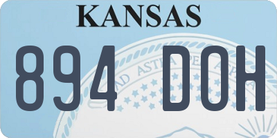 KS license plate 894DOH
