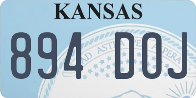 KS license plate 894DOJ