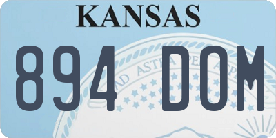 KS license plate 894DOM