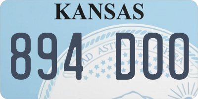 KS license plate 894DOO