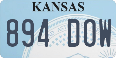 KS license plate 894DOW