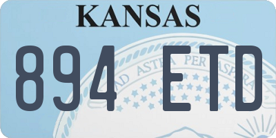 KS license plate 894ETD