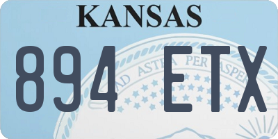 KS license plate 894ETX