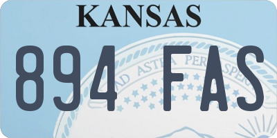 KS license plate 894FAS