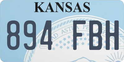 KS license plate 894FBH