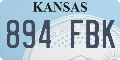 KS license plate 894FBK