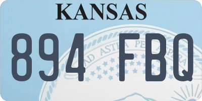 KS license plate 894FBQ